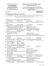 Đề khảo sát chất lượng môn Hóa học Lớp 12 - Mã đề 136 - Năm học 2016-2017 - Sở GD & ĐT Thanh Hóa